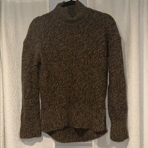 Theory Marled Brown Mock Neck 100% Cashmere Sweater